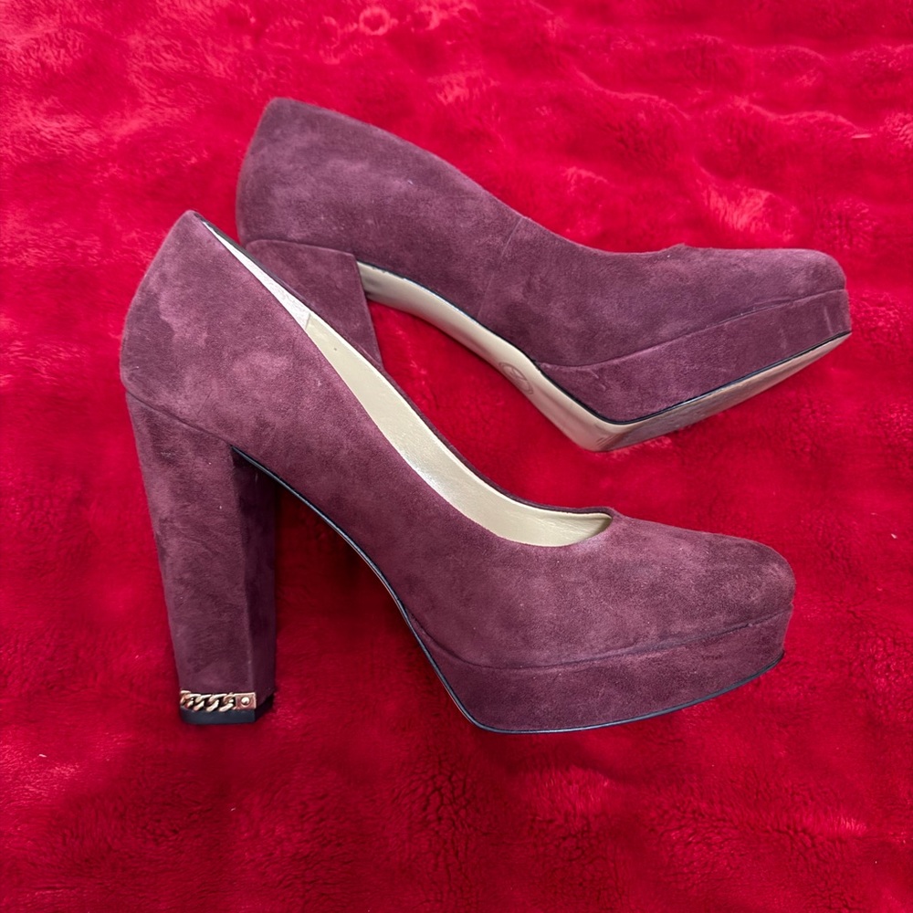 Elegant Suede Platform Heels - Purple Michael Kors Womens 9 1/2!!